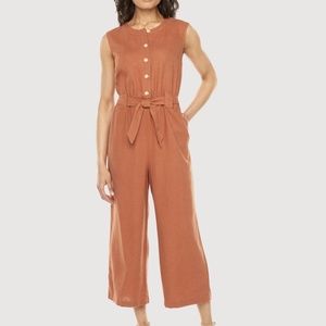 Liz Claiborne Sleeveless Belted Jumpsuit